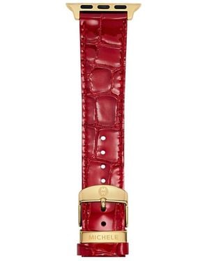 Michele Ruby Leather Bracelet Band For Apple Watch, 38-49Mm - Red