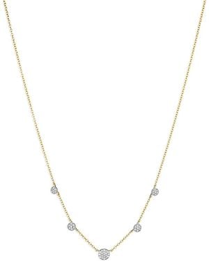 Phillips House Rhodium & 14K Affair Diamond Cluster Station Necklace, 16-18 - Metallic