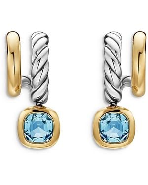 David Yurman Dy Mercer Color Two Row Drop Earrings - Blue
