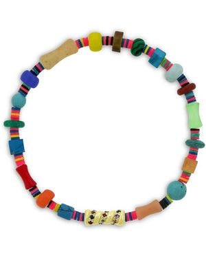 Luis Morais 14K Deeper Journey Sapphire Swirl Vinyl Beaded Bracelet - Metallic