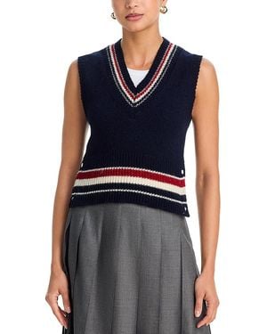 Thom Browne Wool Blend Sleeveless Sweater - Blue