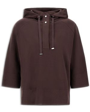 Herno Short Sleeve Cotton Hoodie - Brown