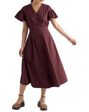 Seasalt Cornwall Kerthen Woods Poplin Midi Dress - Red