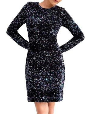 Ro & Zo Evie Cluster Sequin Dress - Blue