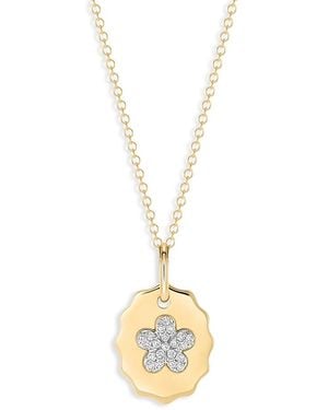 Phillips House 14K Diamond Forget Me Not Medallion Necklace, 0.11 Tcw - Metallic