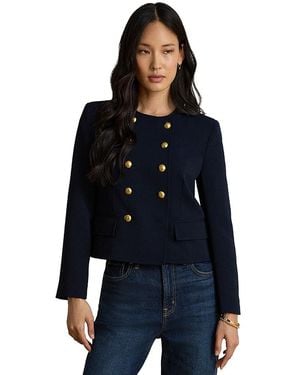 Ralph Lauren Double-Breasted Sable Crepe Jacket - Blue