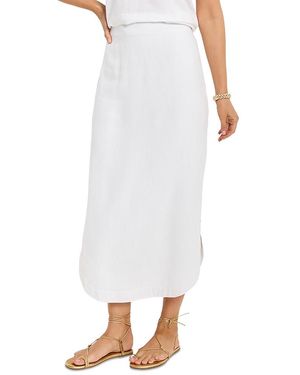NIC+ZOE Rumba Linen Dip Skirt - White