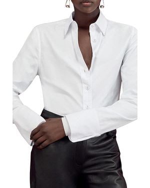 Karen Millen Cotton Woven Buttoned Shirt - White