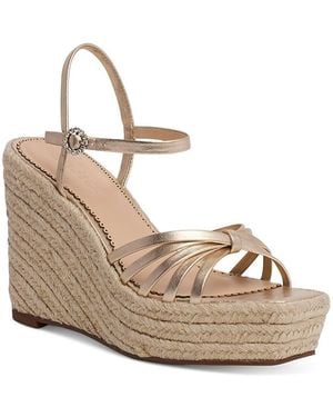 Cinq À Sept Helen Metallic Espadrille Wedge Sandals