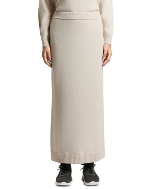 Peserico Wool, Silk & Cashmere Knit Skirt - Natural