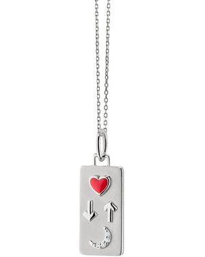 Monica Rich Kosann Sun Moon & Stars Sapphire & Enamel To The Moon And Back Tag Pendant Necklace, 16-18 - White