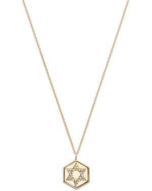 Moon & Meadow 14K Topaz Star Of David Disc Pendant Necklace, 16-18 - Metallic