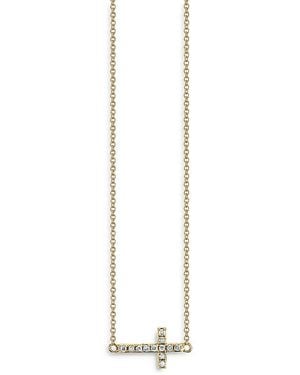 Sydney Evan 14K Diamond Cross Pendant Necklace, 18 - White