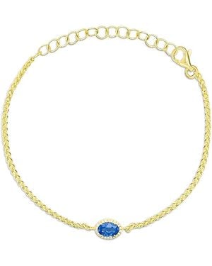 Meira T Sapphire & Diamond Halo Chain Bracelet - Metallic