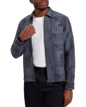 Ted Baker Iwojan Quilted Mixed Stripe Overshirt - Blue
