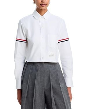 Thom Browne Cotton Cropped Shirt - White