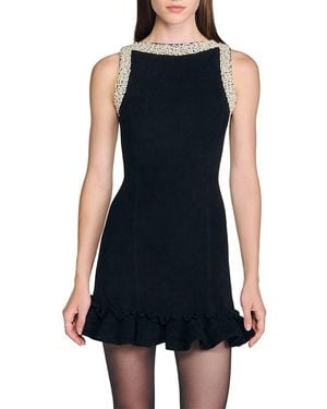 Sandro Short Beaded Dress - Blue