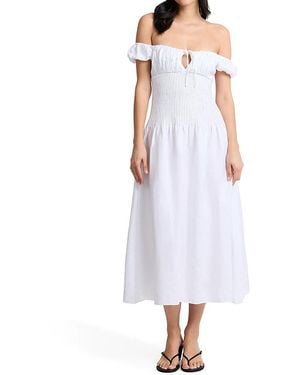 Onia Off Shoulder Midi Dress - White
