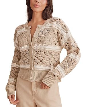 Splendid Bennett Cotton Open Knit Pattern Cardigan - Brown