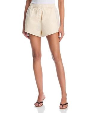 Aqua Poplin Elasticized Shorts - White
