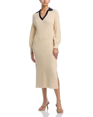 French Connection Mozart Contrast Texture Knit Maxi Dress - Natural