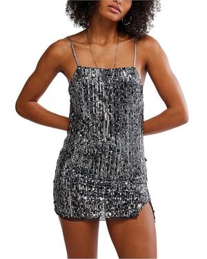 Free People Midnight Kiss Mini Slip Dress - Gray
