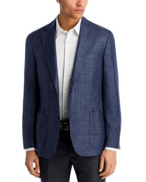 Vince Loro Piana Fabric Silk & Cashmere Windowpane Slim Fit Sport Coat - Blue