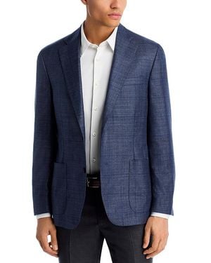 Vince Loro Piana Fabric Silk & Cashmere Windowpane Slim Fit Sport Coat - Blue