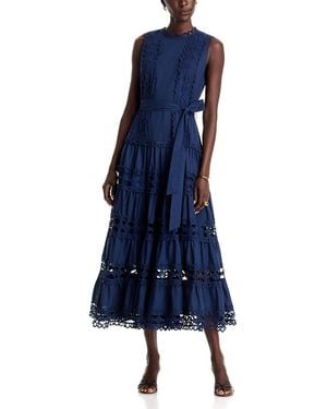 LAYERED WITH LOVE London Embroidered Eyelet Maxi Dress - Blue
