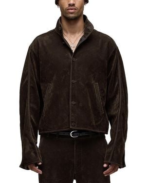 Hudson Jeans Faux Suede Long Sleeve Jacket - Black