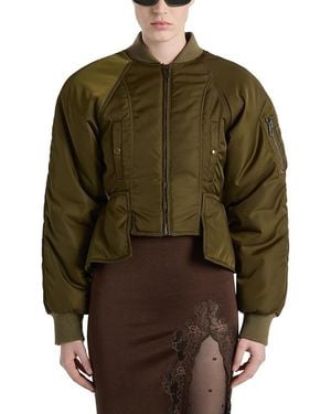 Balmain Nylon Peplum Jacket - Green