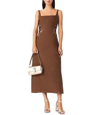 Maje Racao Linen Maxi Dress - Brown