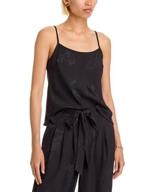 Aqua Floral Jacquard Sleeveless Cami - Black