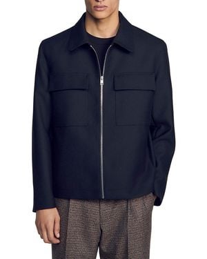 Sandro Theodore Patch Pocket Zip Jacket - Blue