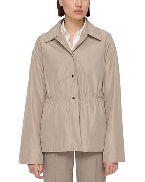 Lafayette 148 New York Gathered Waist Snap Jacket - Natural