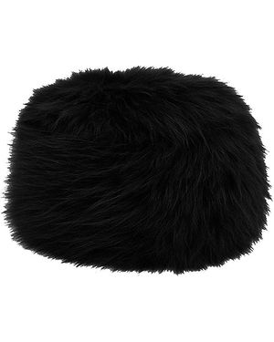 Apparis Margot Sable Faux Fur Pillbox Hat - Black