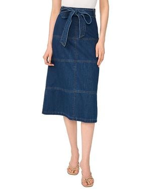Cece Denim Belted Midi Skirt - Blue