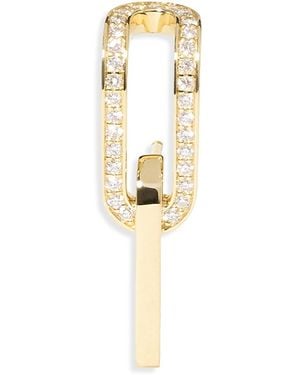 Dinh Van 18K Maillon Diamond Mono Link Single Stud Earring - White