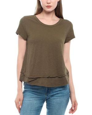 Wilt Short Sleeve Mock Layer Tee - Brown