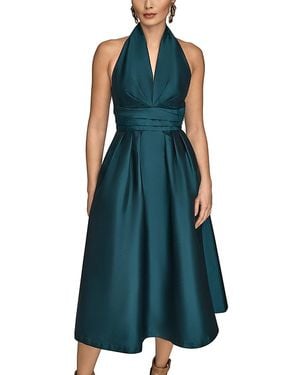 Donna Karan Donna Karan Halter Neck Ruched Midi Dress - Green