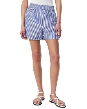 Rag & Bone Emma Stripe Poplin Shorts - Blue