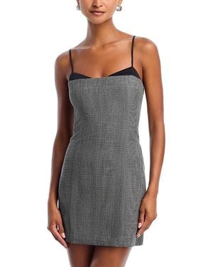 French Connection Owen Plaid Peekaboo Dress - Gray