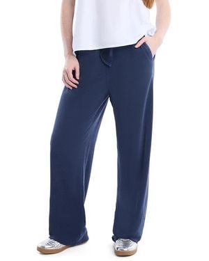 Wilt Clothing Crochet Trim Wide Leg Pant - Blue