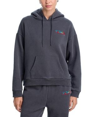 Vintage Havana Washed Fleece Embroidered Hoodie - Blue