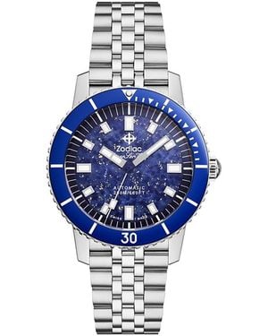 Zodiac Compression Diver Automatic Stainless Steel Watch, 40Mm - Blue