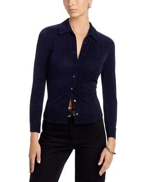 L'Agence Indiana Metallic Fitted Blouse - Blue