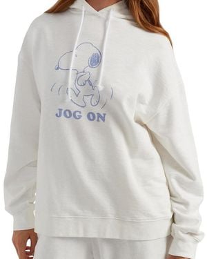 Chinti & Parker Cotton Jog On Snoopy Hoodie - Gray