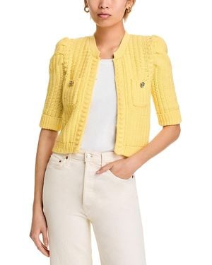 L'Agence Delilah Crop Textured Cardigan - Yellow