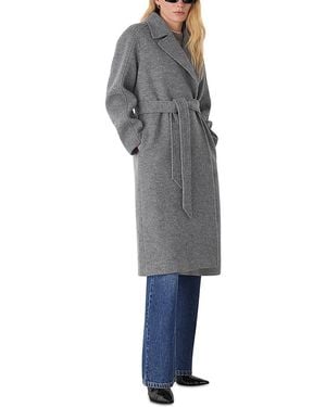 Whistles Long Belted Wool Coat - Grey