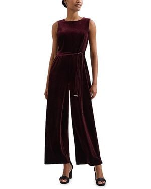 Phase Eight Martha Velvet Jumpsuit - Purple